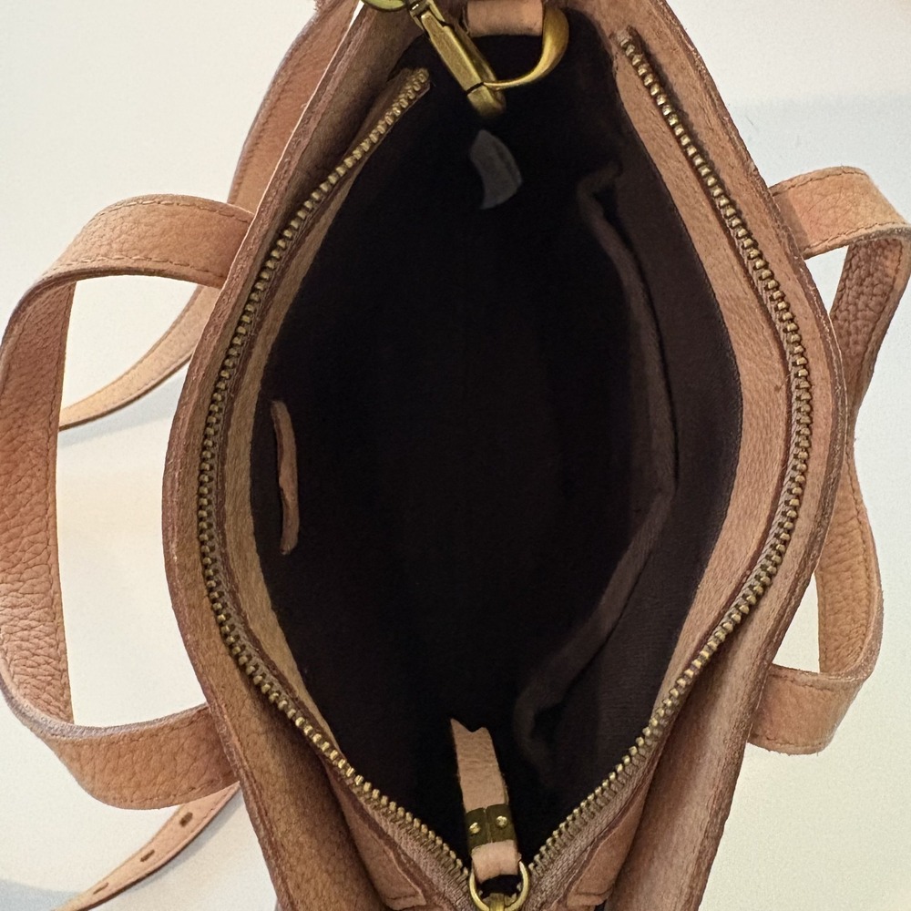 Madewell The Zip-Top Transport Crossbody Bag Nubuck Leather Everyday Purse Brown - Picture 6 of 16